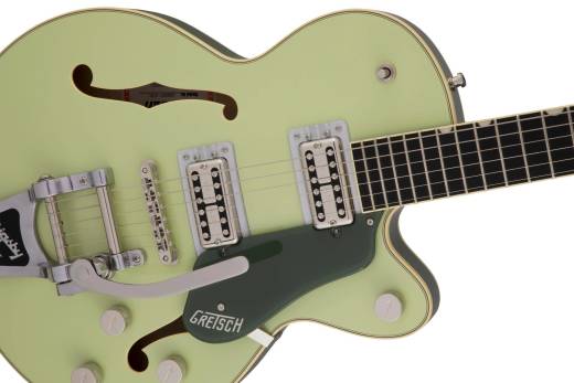 G6659T Players Edition Broadkaster Jr. Center Block Single-Cut with String-Thru Bigsby, Ebony Fingerboard - Two-Tone Smoke Green