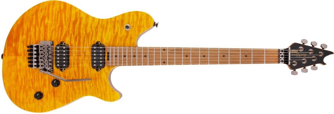 Wolfgang WG Standard QM, Baked Maple Fingerboard - Transparent Amber