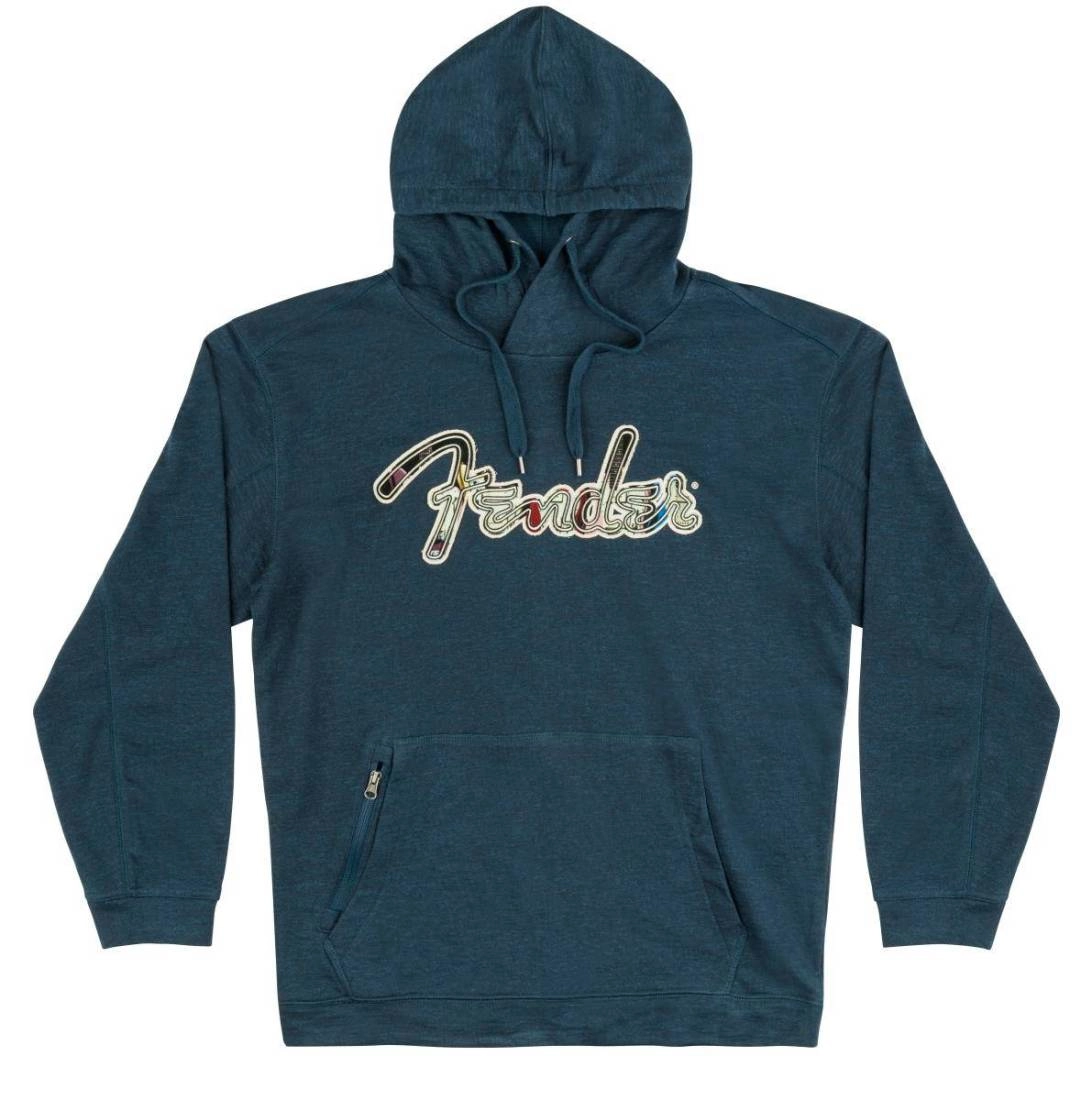 Frayed Logo Hoodie, Navy - S