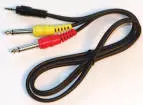 Link Audio - Link Audio 1\/8 TRS to 2x 1\/4 Mono Y-Cable - 6 foot