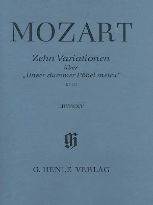 G. Henle Verlag - 10 Variations on Unser dummer Pobel K. 455 - Mozart /Zimmermann /Lampe - Piano - Book