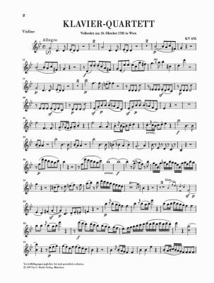 Piano Quartets K. 478 and 493 - Mozart /Herttrich /Theopold - Violin/Viola/Cello/Piano - Parts Set