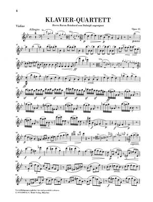Piano Quartet g minor op. 25 - Brahms /Krellmann /Theopold - Violin/Viola/Cello/Piano - Parts Set