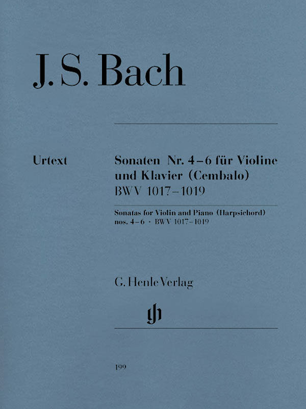Violin Sonatas no. 4-6, BWV 1017-1019 - Bach/Eppstein/Rohrig - Violin/Piano - Book