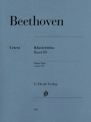 G. Henle Verlag - Piano Trios, Volume III - Beethoven /Klugmann /Theopold - Violin/Cello/Piano - Book