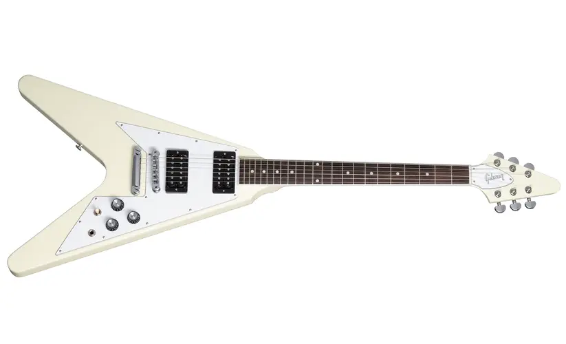 Flying V 70s Electric Guitar with Hardshell Case - Classic White