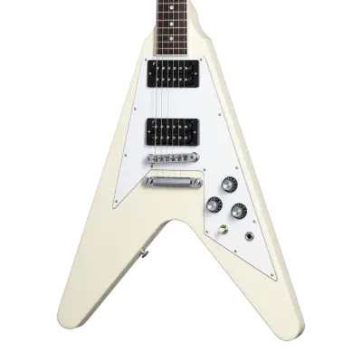 Flying V 70s Electric Guitar with Hardshell Case - Classic White