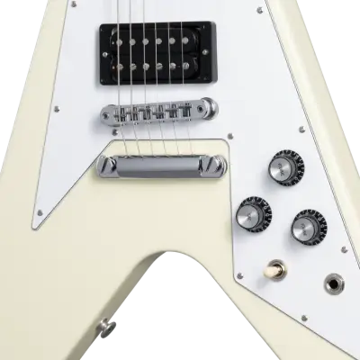 Flying V 70s Electric Guitar with Hardshell Case - Classic White