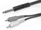 Link Audio - Link Audio 1/4 Mono-M  to 2x RCA-M Y-Cable - 6 foot