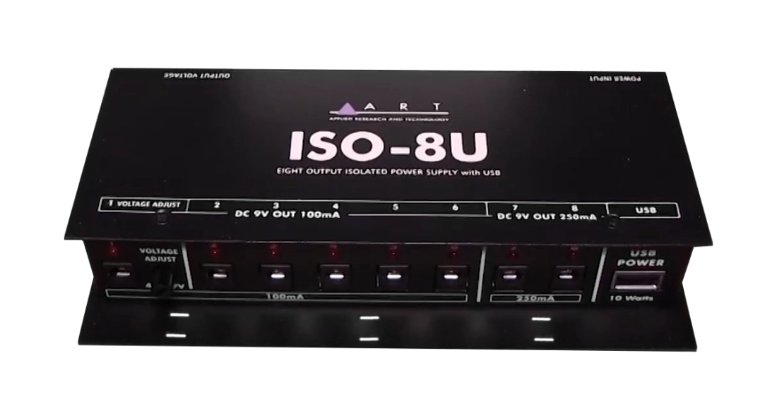 ISO-8U 8-Output Pedal PSU with USB Power