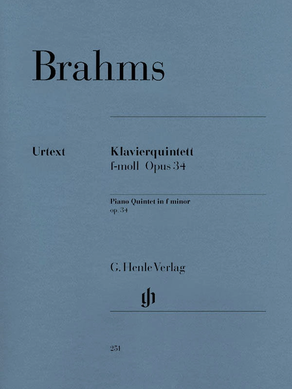 Piano Quintet f minor op. 34 - Brahms/Struck/Debryn - Piano/2 Violins/Viola/Cello- Parts Set