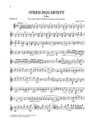 String Quartets op. 59, 74, 95 - Beethoven/Mies - 2 Violins/Viola/Cello - Parts Set
