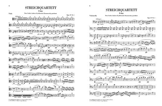 String Quartets op. 59, 74, 95 - Beethoven/Mies - 2 Violins/Viola/Cello - Parts Set