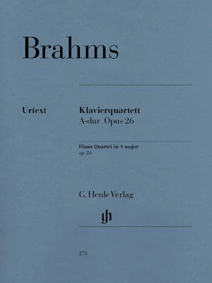 G. Henle Verlag - Piano Quartet A major op. 26 - Brahms /Krellmann /Theopold - Piano/Violin/Viola/Cello - Parts Set