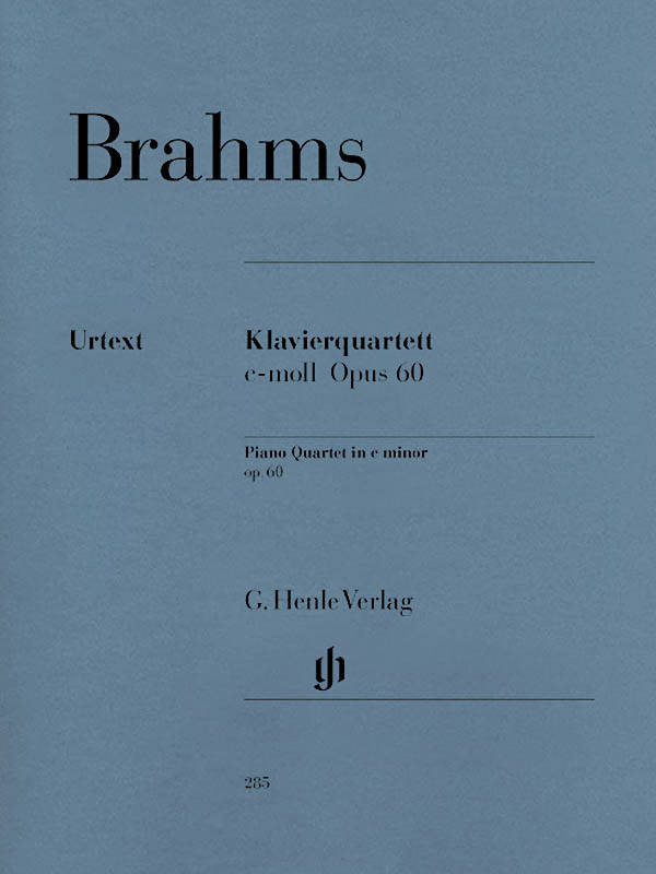 Piano Quartet c minor op. 60 - Brahms / Krellmann / Theopold - Piano/Violin/Viola/Cello - Parts Set
