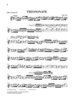 Trio Sonata G major BWV 1039 for two Flutes and Basso Continuo (with reconstructed version for two Violins) - Bach/Eppstein - Flutes/Cello/Piano - Parts Set