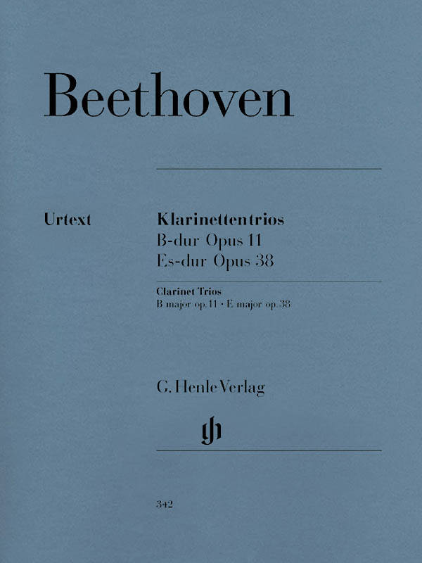 Clarinet Trios B flat major op. 11 and E flat major op. 38 - Beethoven /Klugmann /Raphael - Clarinet(or Violin) /Cello/Piano - Parts Set