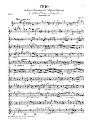 Clarinet Trios B flat major op. 11 and E flat major op. 38 - Beethoven /Klugmann /Raphael - Clarinet(or Violin) /Cello/Piano - Parts Set