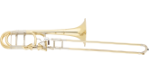 S. E. Shires - Q-Series Professional Bass Trombone with Axial F/Gb Attachment - Yellow-Brass Bell