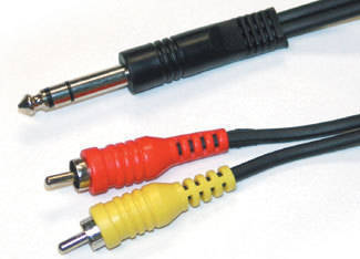 Link Audio 1/4 TRS-M to 2x RCA-M Y-Cable - 6 foot