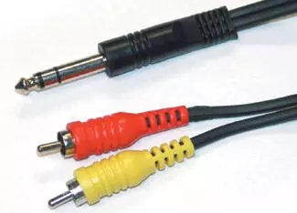 Link Audio 1/4 TRS-M to 2x RCA-M Y-Cable - 10 foot