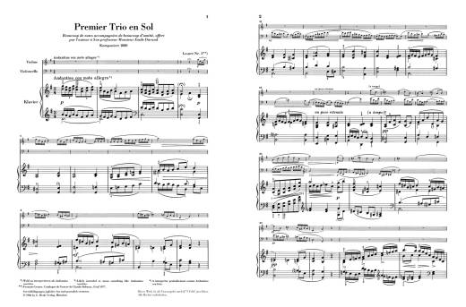 Piano Trio in G major (First Edition) - Debussy/Derr/Blumenthal - Piano/Violin/Cello - Parts Set