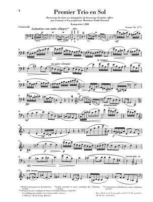 Piano Trio in G major (First Edition) - Debussy/Derr/Blumenthal - Piano/Violin/Cello - Parts Set