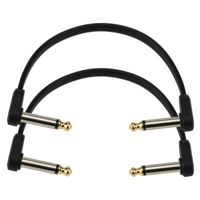 DAddario - 6 Flat Patch Cable, Right-Angle to Right-Angle, 2 Pack