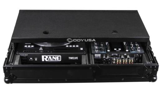 Black Glide-Style DJ Coffin Flight Case for 1x Rane 72 Mixer and 1x Rane 12