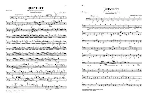 Quintet A major op. post. 114 D 667 (Trout Quintet) - Schubert/Haug-Freienstein/Schilde - Piano /Violin /Viola /Violoncello /Double Bass - Parts Set