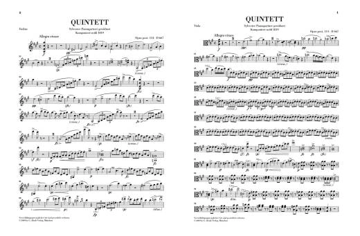 Quintet A major op. post. 114 D 667 (Trout Quintet) - Schubert/Haug-Freienstein/Schilde - Piano /Violin /Viola /Violoncello /Double Bass - Parts Set