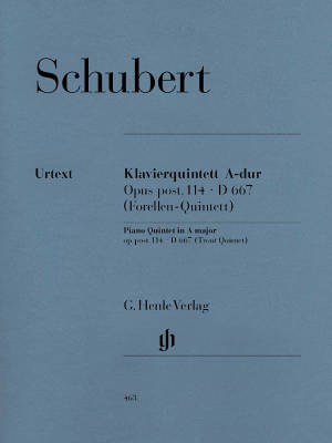 G. Henle Verlag - Quintet A major op. post. 114 D 667 (Trout Quintet) - Schubert/Haug-Freienstein/Schilde - Piano /Violin /Viola /Violoncello /Double Bass - Parts Set