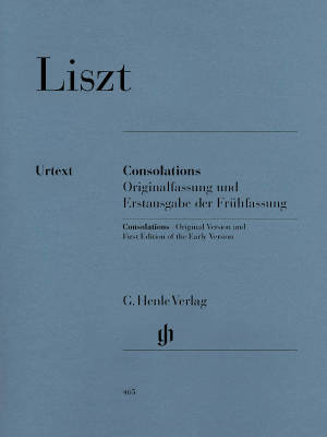 G. Henle Verlag - Consolations (Original Version and First Edition of the Early Version) - Liszt/Heinemann/Schilde - Piano - Book