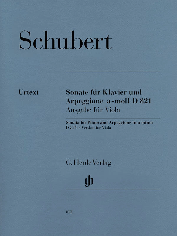 Sonata a minor D 821 (Arpeggione) - Schubert /Seiffert /Weber- Viola/Piano - Sheet Music