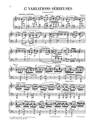 Variations serieuses op. 54 - Mendelssohn /Jost /Theopold - Piano - Book