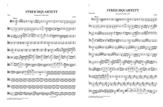 String Quartet d minor D 810 (Death and the Maiden) - Schubert/Haug-Freienstein - 2 Violins/Viola/Cello - Parts Set