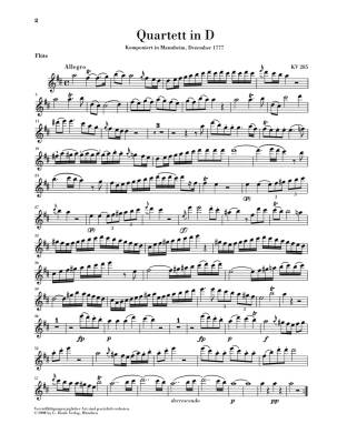 Flute Quartets for Flute, Violin, Viola and Violoncello - Mozart/Wiese - Parts Set