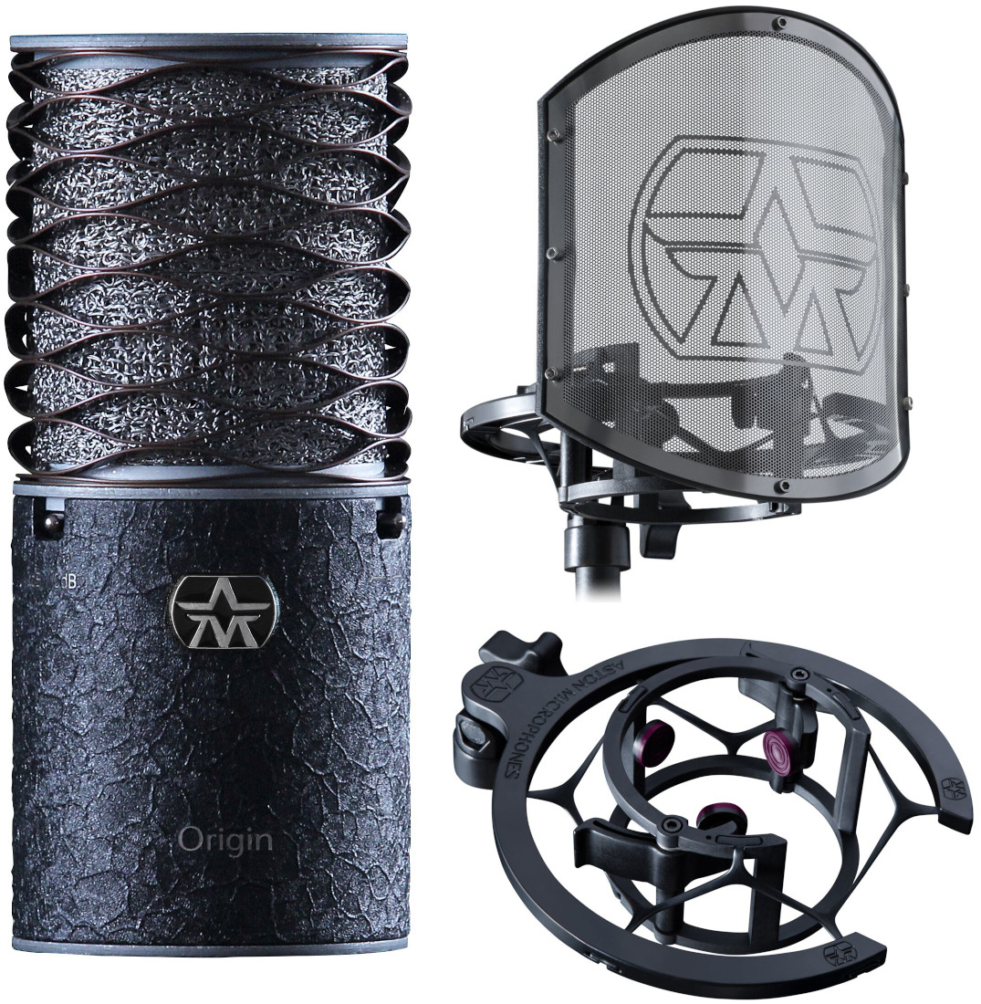 Origin Black Microphone Bundle with Mount and Shield Filter