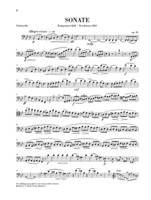 Violoncello Sonata B flat major op. 45 - Mendelssohn /Heinemann, Elvers /Kanngiesser - Cello/Piano - Sheet Music