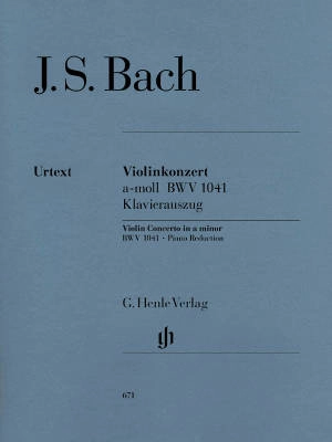 G. Henle Verlag - Violin Concerto a minor BWV 1041 - Bach/Eppstein/Guntner - Violin/Piano Reduction - Sheet Music
