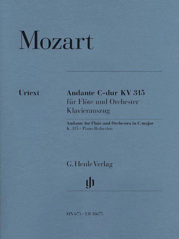 Andante C major K. 315 for Flute and Orchestra (Piano Reduction) - Mozart/Weise/Levin - Flute/Piano - Sheet Music