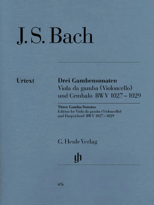 Three Gamba Sonatas BWV 1027-1029 - Bach/Heinemann - Gamba or Cello/Piano - Book