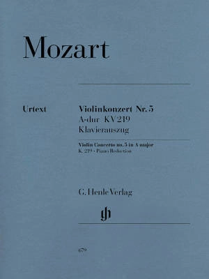 G. Henle Verlag - Violin Concerto no. 5 A major K. 219 - Mozart/Seiffert/Guntner - Violin/Piano Reduction - Sheet Music