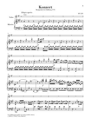 Violin Concerto no. 5 A major K. 219 - Mozart/Seiffert/Guntner - Violin/Piano Reduction - Sheet Music