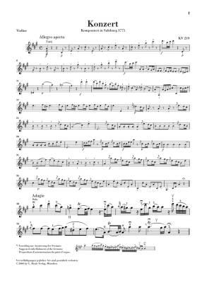 Violin Concerto no. 5 A major K. 219 - Mozart/Seiffert/Guntner - Violin/Piano Reduction - Sheet Music