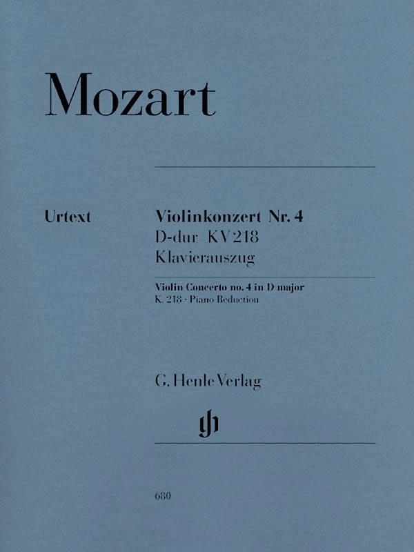 Violin Concerto no. 4 D major K. 218 - Mozart/Seiffert/Guntner - Violin/Piano Reduction - Sheet Music