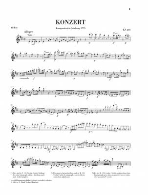 Violin Concerto no. 4 D major K. 218 - Mozart/Seiffert/Guntner - Violin/Piano Reduction - Sheet Music