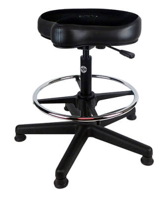 Lunar Series Saddle-Seat Drum Throne with Casters and Footring - Black Fabric Seat