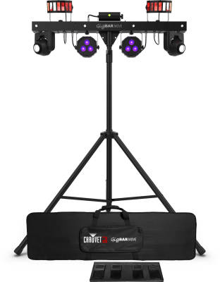 Chauvet DJ - GigBAR Move 5-in-1 Lighting System with Stand, Bag and Remote - Black