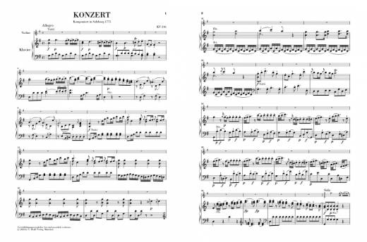 Violin Concerto no. 3 G major K. 216 - Mozart/Seiffert/Guntner - Violin/Piano Reduction - Sheet Music